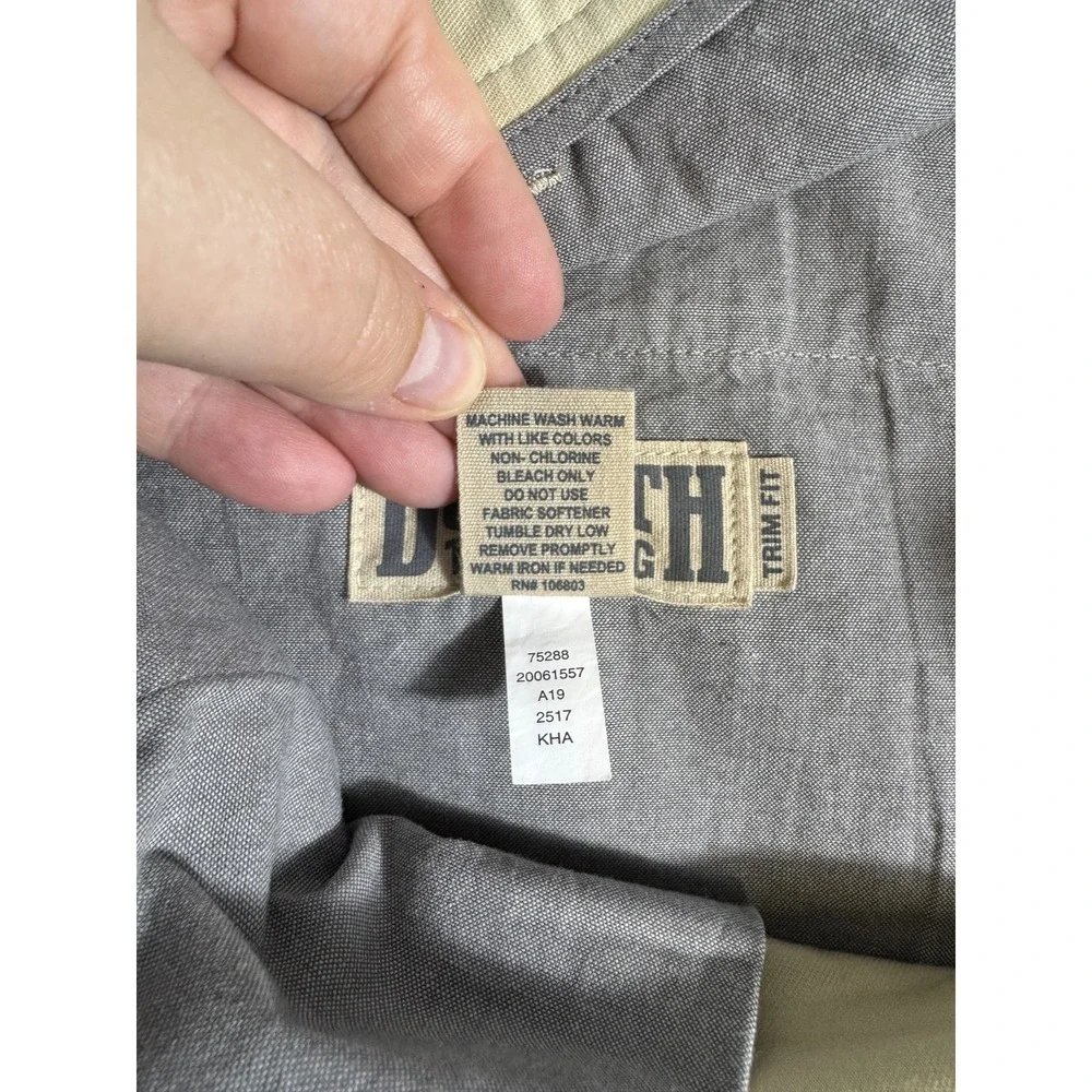 Duluth Trading Co Flex Ballroom Khakis Pants Mens 40x32 Tan Chino Trim Fit Work